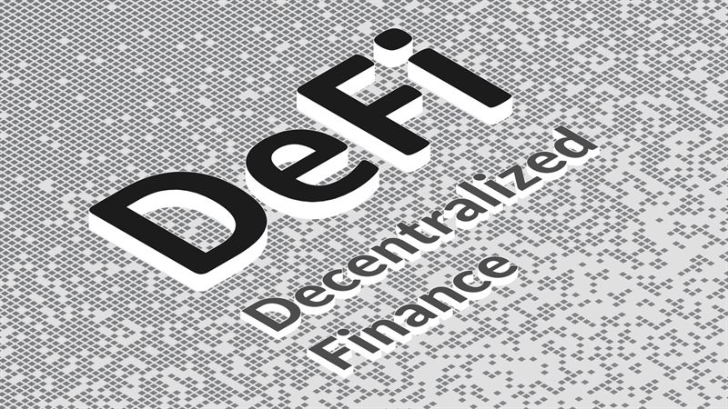Graphic image of the words DEFI and Decentralized Finance